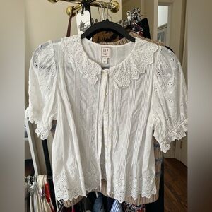 GAP x Doen White Eyelet Blouse XS
